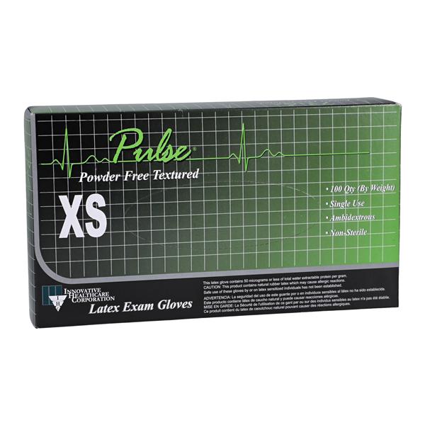 Gloves, Exam, X-Small, Latex, Non-Sterile, PF, Textured, Online Chlorination, 100/bx, 10 bx/cs (75 cs/plt)