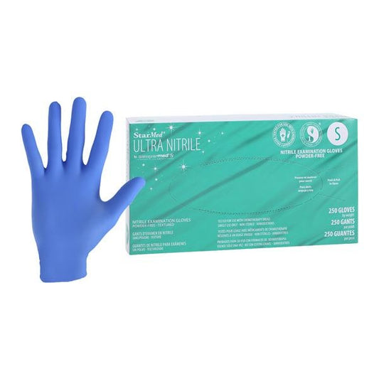 Exam Glove, Small, Powder Free (PF), Beaded Cuff, 250/bx, 10 bx/cs (50 cs/plt)