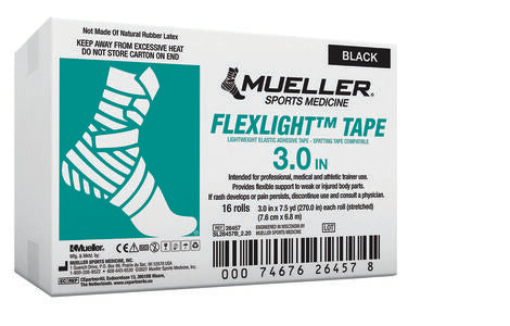 FlexLight Tape, 3" x 7.5 yd, Black, 16 rl/cs (Products are only available for sale in the U.S. Products cannot be sold on Amazon.com or any other 3rd party platform without prior approval by Mueller.)
