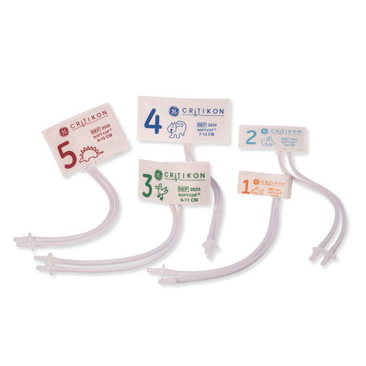 Cuff, Neonatal Assorted, 2-Tube Neonatal, Male Slip Luer, Assorted Colors, 20/bx (Continental US Only)