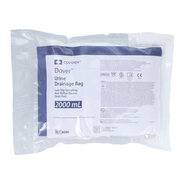 Drain Bag, 2000mL, Anti-Reflux Chamber & SplashGuard II Drain Spout, SafeGuard Needleless Sampling Port, CSR Wrap, 20/cs (Continental US Only)