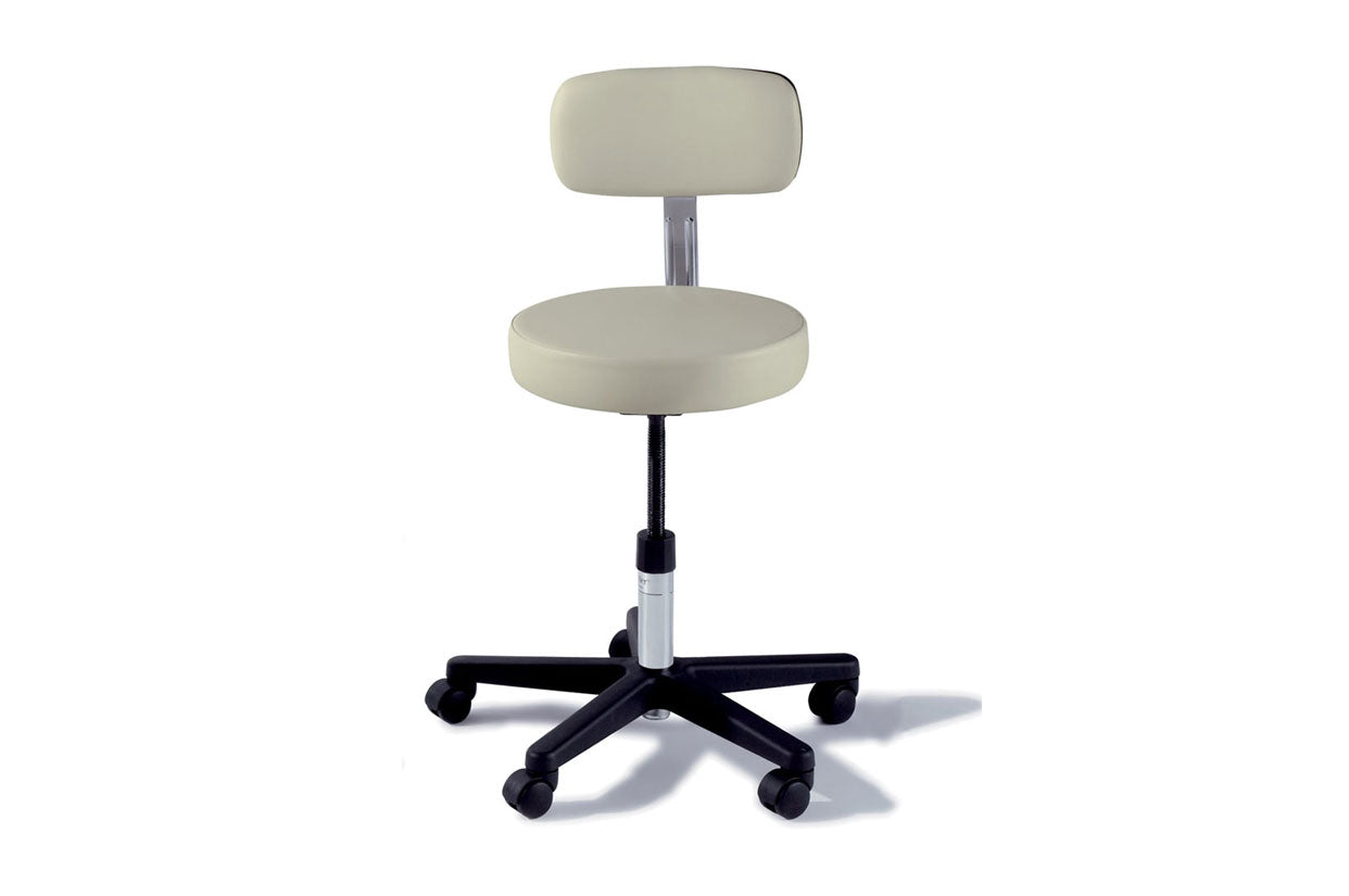 271 Basic Stool w/ Back, Manually Adjustable, Auto Locking Casters, Healing Waters (US Only) (DROP SHIP ONLY) (Delivery Info Sheet Required)