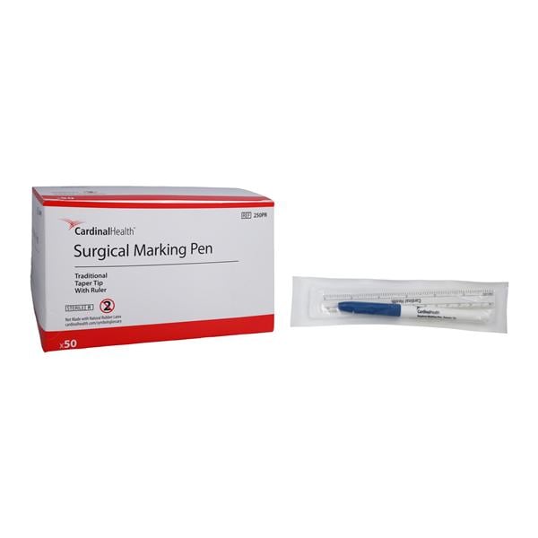 Traditional Skin Marker with Ruler, 4cm Barrel Ruler, Taper Tip, Sterile, 50/bx (Continental US Only) (DROP SHIP ONLY - Freight + fees may be added to invoice)