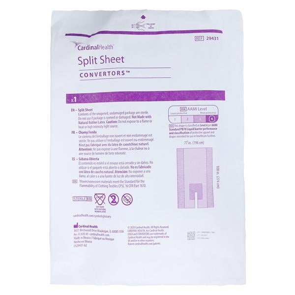 Split Surgical Drape, 77" x 108", AAMI Level 4, Sterile, 10/cs (Continental US Only)