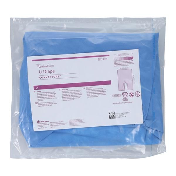 Poly U-Drape,Blue, 8" x 30" Split with Adhesive, 60" x 84", Sterile, 22/cs (Continental US Only)