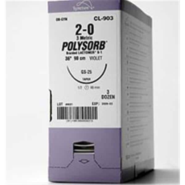 Suture, Reverse Cutting, Size 3-0, Violet, 30", Needle C-13, 3/8 Circle, 3 dz/bx (Continental US Only)