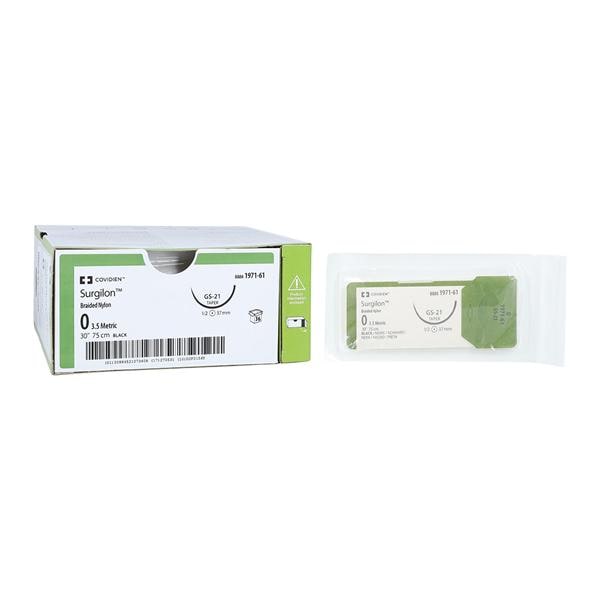 Suture, Taper Point, Size 0, Black, 30", Needle GS-21, _ Circle, 3 dz/bx (Continental US Only)