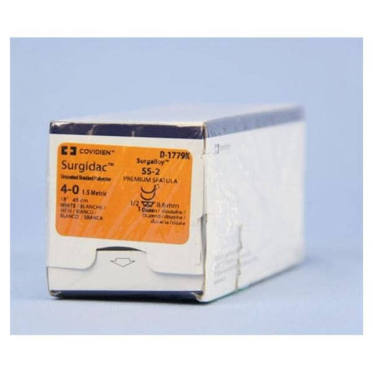 Suture, Premium Spatula, Size 4-0, White, 18", Needle SS-2, _ Circle, 1 dz/bx (Continental US Only)