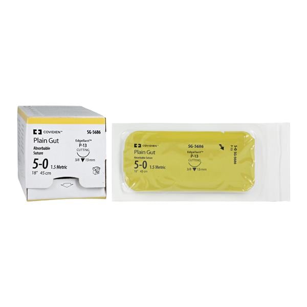 Suture, Premium Reverse Cutting, Size 5-0, Needle P-13, 3/8 Circle, 1 dz/bx (Continental US Only)