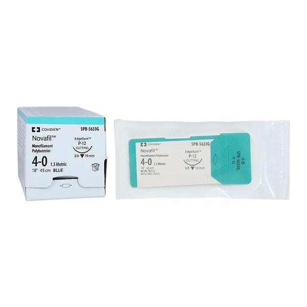 Suture, Premium Reverse Cutting, Size 4-0, Blue, 18", Needle P-12, 3/8 Circle, 1 dz/bx (Continental US Only)