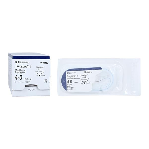 Suture, Premium Reverse Cutting, Size 4-0, Blue, 18", Needle P-12, 3/8 Circle, 1 dz/bx (Continental US Only)