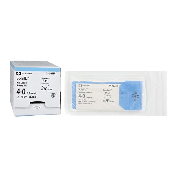 Suture, Premium Reverse Cutting, Size 4-0, Black, 18", Needle P-13, 3/8 Circle, 1 dz/bx (Continental US Only)