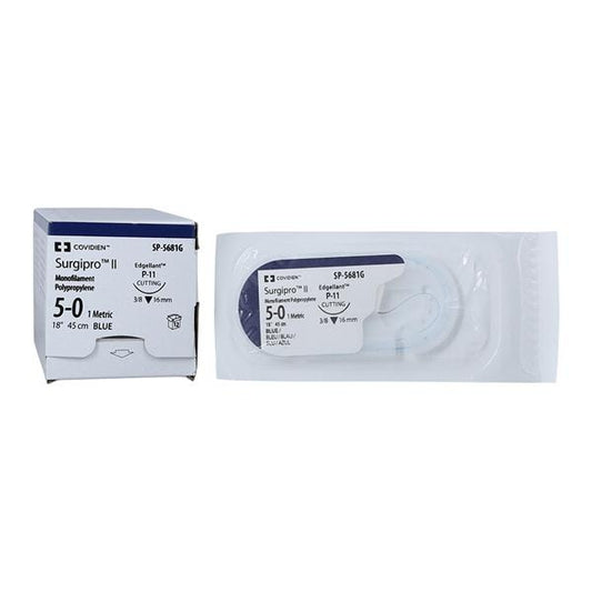 Suture, Premium Reverse Cutting, Size 5-0, Blue, 18", Needle P-11, 3/8 Circle, 1 dz/bx (Continental US Only)