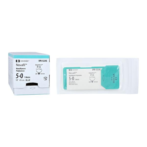 Suture, Premium Reverse Cutting, Size 5-0, Blue Monofilament, 18", Needle P-13, 3/8 Circle, 1 dz/bx (Continental US Only)
