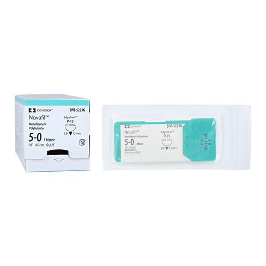 Suture, Premium Reverse Cutting, Size 5-0, Blue Monofilament, 18", Needle P-13, 3/8 Circle, 1 dz/bx (Continental US Only)