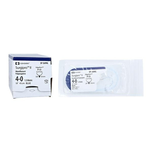 Suture, Premium Reverse Cutting, Size 4-0, Blue, 18", Needle P-13, 3/8 Circle, 1 dz/bx (Continental US Only)
