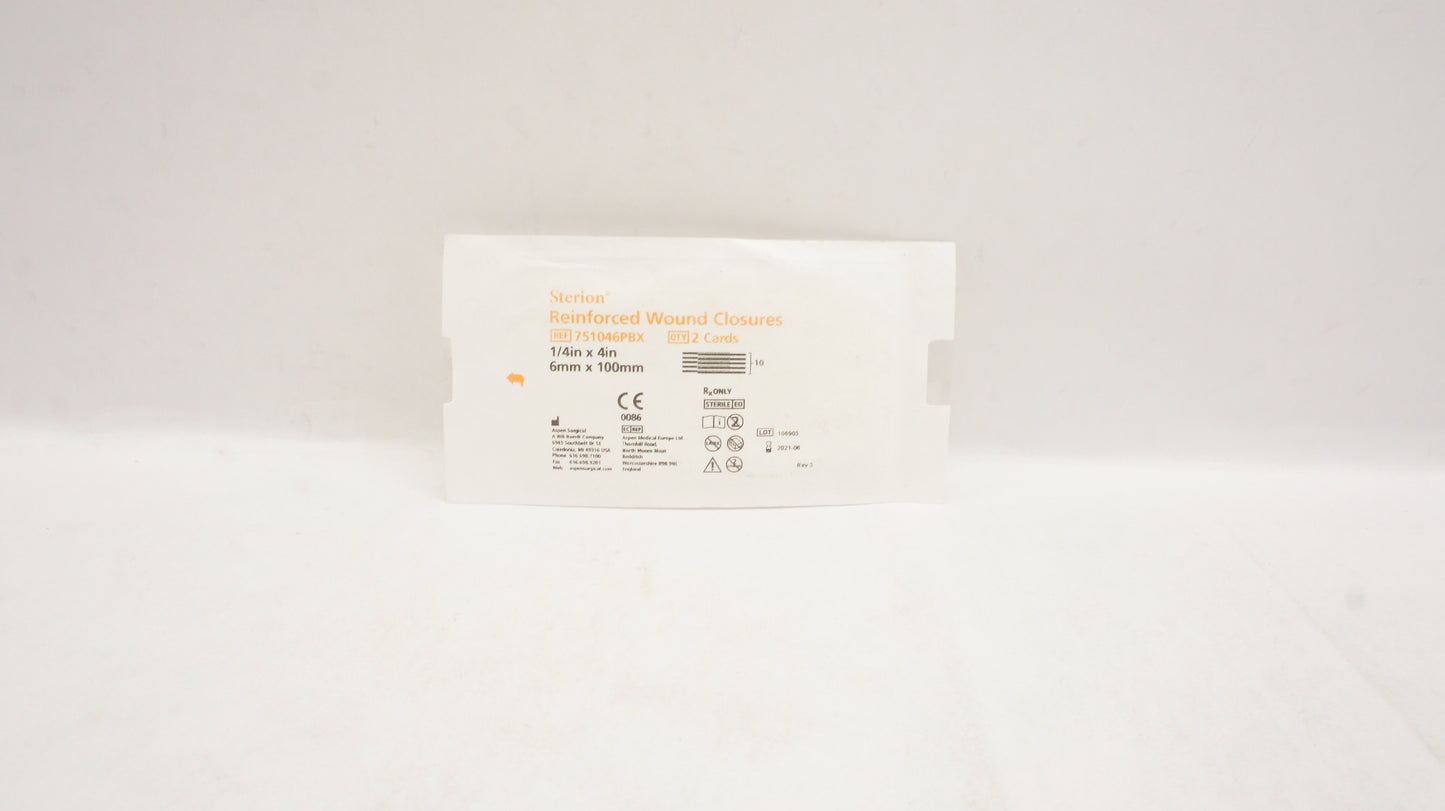 Skin Closure, Reinforced, 1/4" x 4", Sterile, 5 strips/card, 2 card/pch, 50 pch/bx (US Only) (Not Available For Sale into Canada)