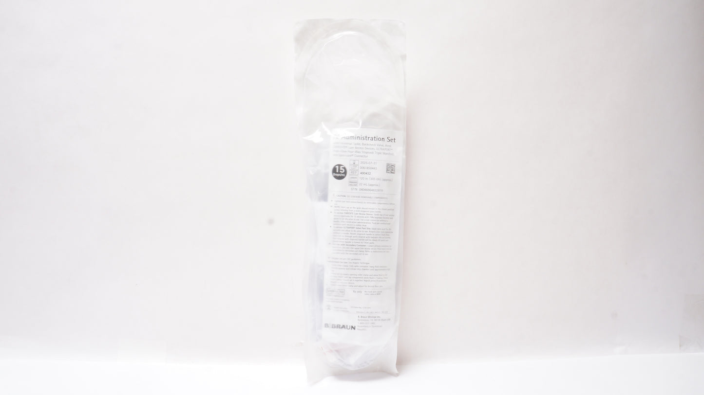 IV Administration Set, 15 drop/ml, 120", 24/cs (Rx) (Continental US+HI Only)