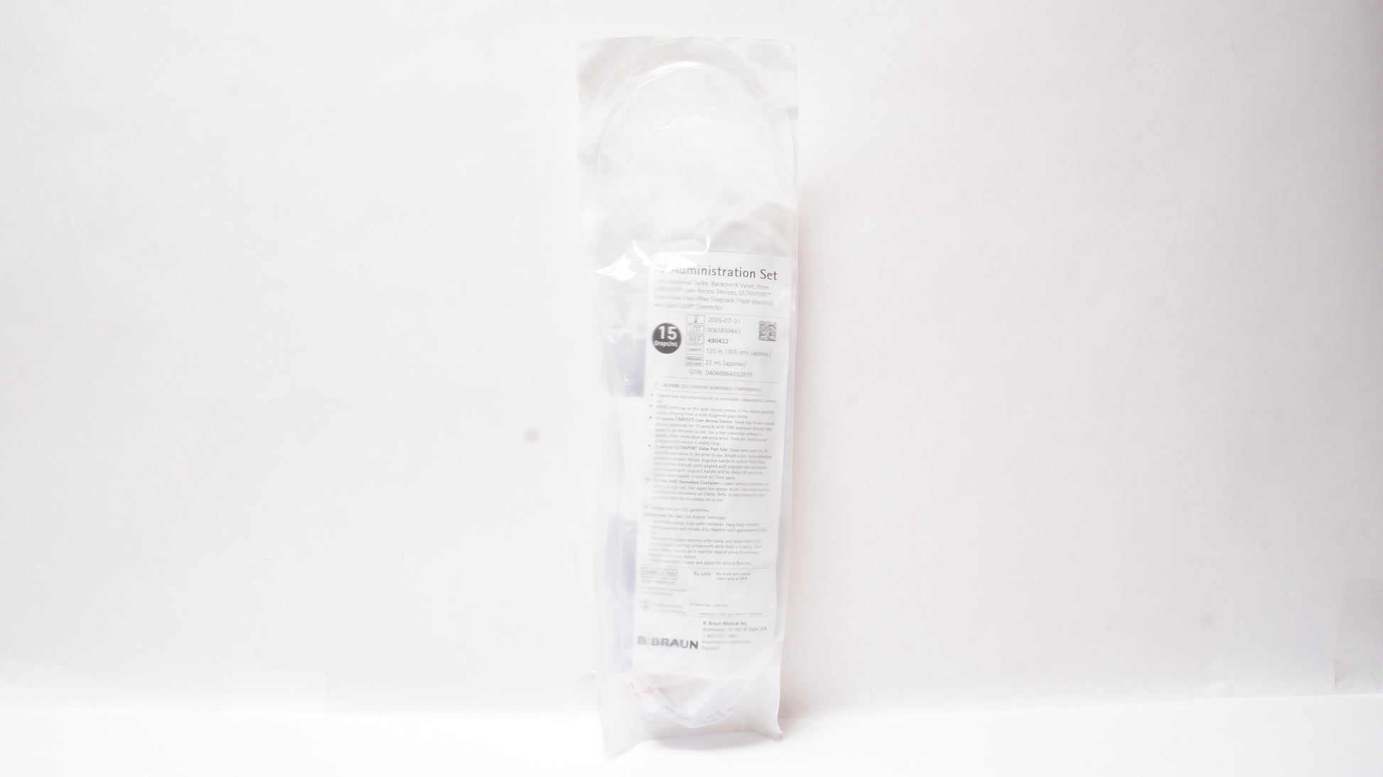 IV Administration Set, 15 drop/ml, 120", 24/cs (Rx) (Continental US+HI Only)