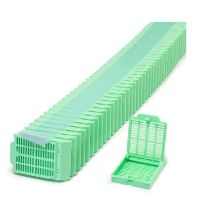 Histosette II Cassettes in Quickload Stack (Taped), Tissue, Green,  2000/cs