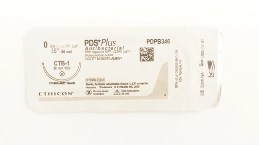 Suture, Ethiguard Blunt Point, Size 0, 27", Violet Monofilament, Needle CTB-1, _ Circle, 3 dz/bx (Continental US Only)