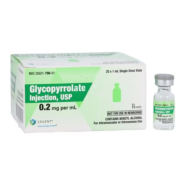 Glycopyrrolate Injection 0.2mg/mL SDV 1mL 25/Package (25021079601)