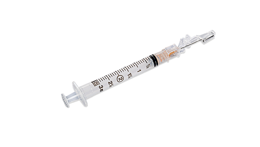 Syringe, 3mL, 25G x 5/8" Shielding Subcutaneous Injection Needle, Regular Bevel, Regular Wall, Detachable Needle, 50/bx, 8 bx/cs (Continental US Only) (Drop Ship Requires Pre-Approval)
