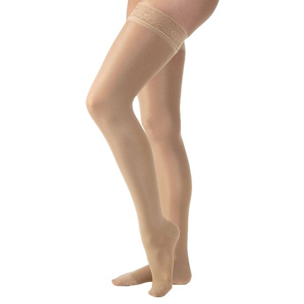 Compression Stocking, Thigh High, 15-20 mmHG, Closed Toe, Anthracite, Small (Continental US Only)