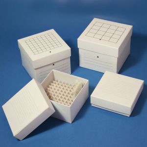 Vial Storage Box, 81-Place, White, 96/cs (for 2" Vials)