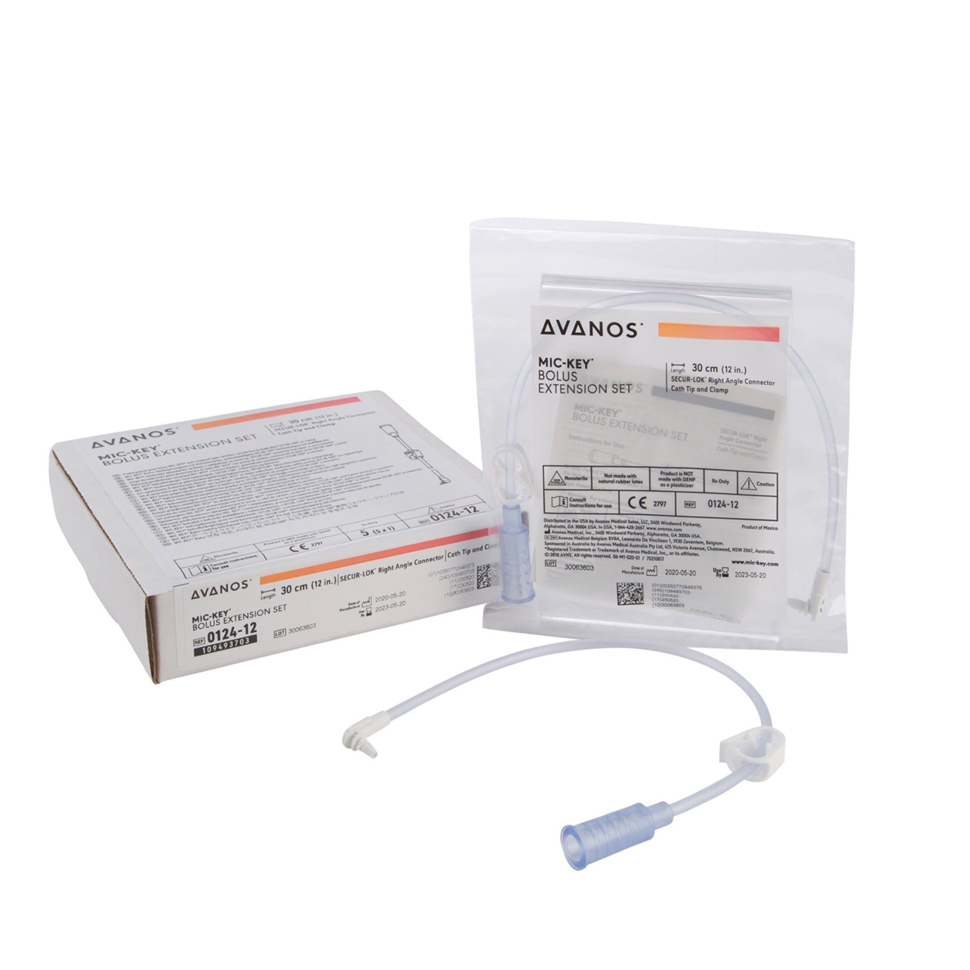 Bolus 12" Extension Set with Catheter Tip, SECUR-LOK, Right-Angle Connector, 5/cs (US Only) (Authorized Distributor Sub-Agreement Required  - See Manufacturer Details Page)