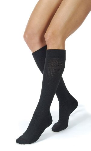 Compression Sock, Knee High, 20-30 mmHG, Closed Toe, Cool Black, Large (Continental US Only)