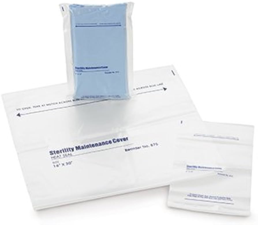 Cover, 25" x 37", Print/ Label Tear & Seal Instructions, 2.25 Mil, Clear/ Blue, LLDPE Film, Flat Pack, Heat-Seal Adhesive Strip, 100/cs