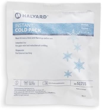 Halyard Instant Cold Pack, Medium with Flockingm 6 x 6.5", Single Patient Use, 24 ea/cs