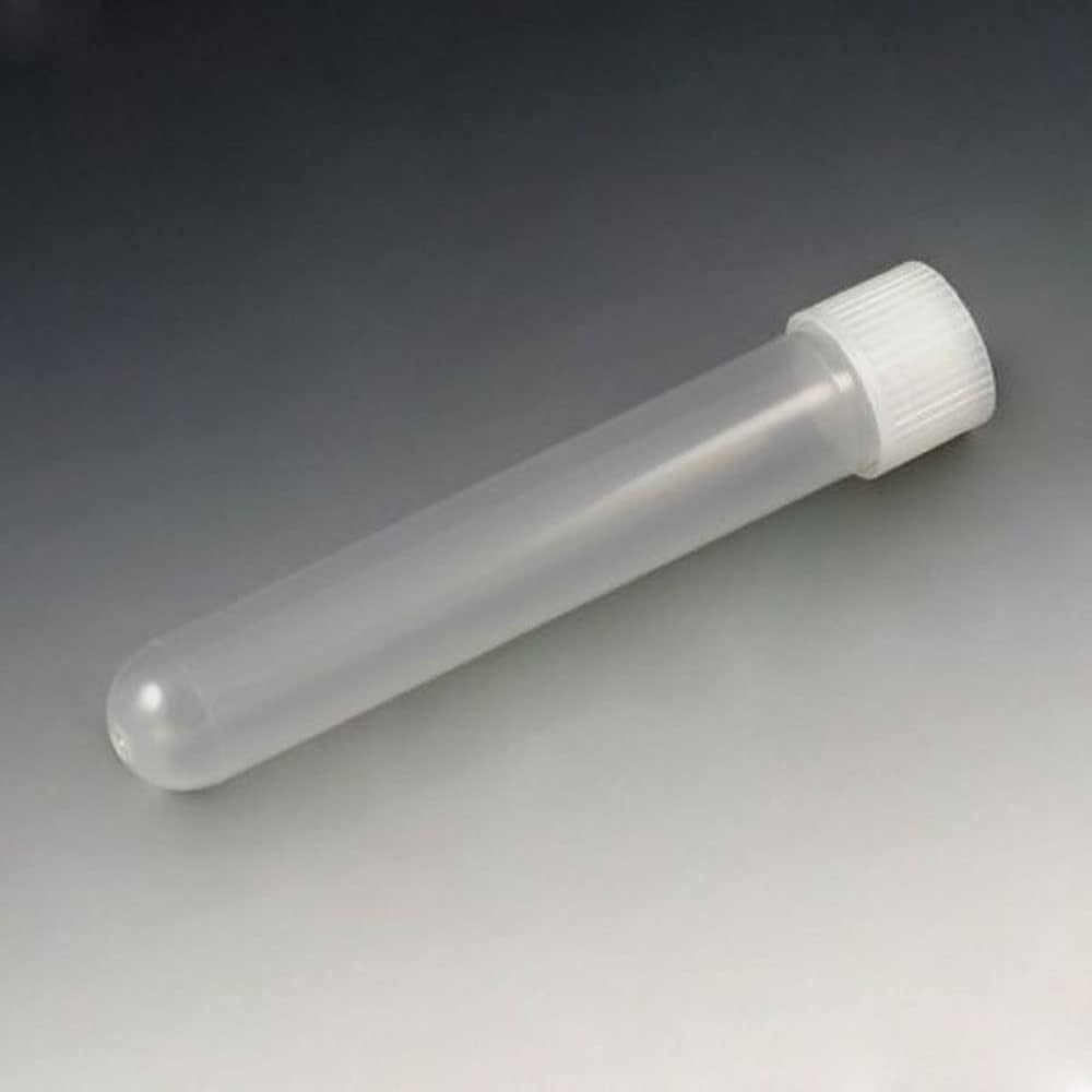 Test Tube, PP, w/ Attached White Screw Cap, 250/bg, 4 bg/cs
