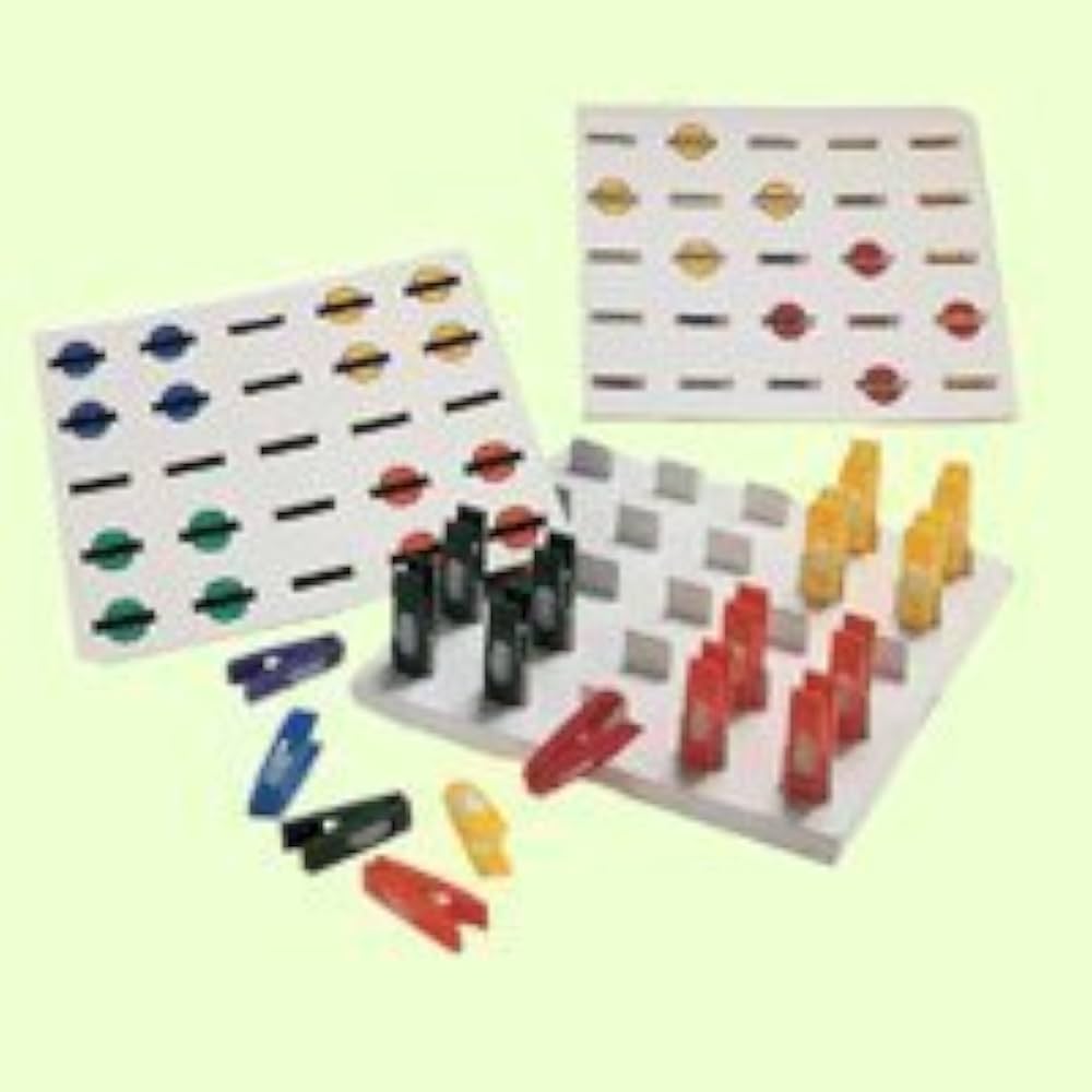 Learning Aid, Get-A-Grip Includes a Plastic Grip-Board 6_" Square, (12) Laminated Activity Cards, (30) Safety Pegs in (6) Colors & Instructional Guide (A handling charge of $9.95 will be added to any order under $25.00) (DROP SHIP ONLY)