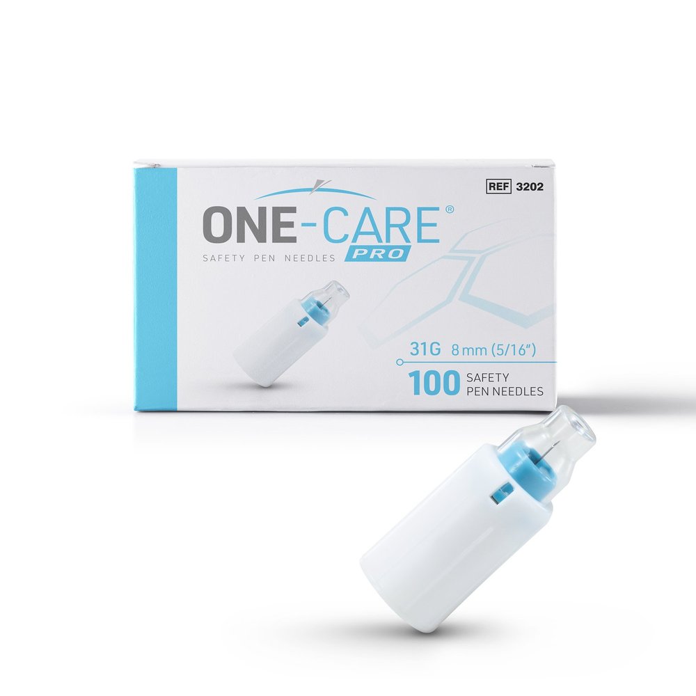PRO Safety Pen Needles, 31G x 8mm, Blue, 100/bx