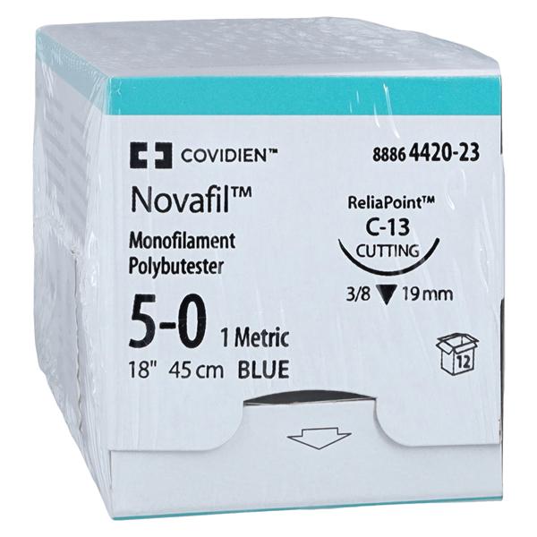 Suture, Reverse Cutting, Size 5-0, Blue, 18", Needle C-13, 3/8 Circle, 1 dz/bx (Continental US Only)