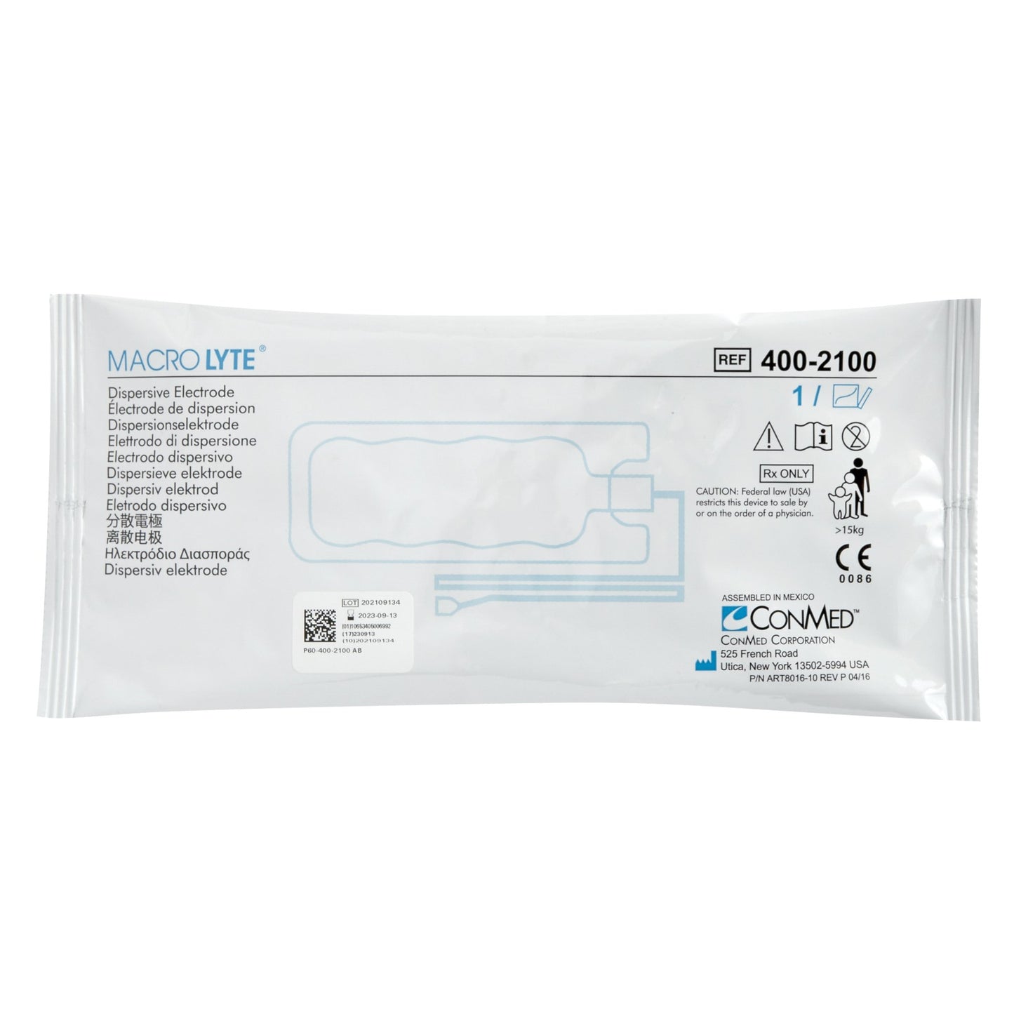 MacroLyte Adult Single Dispersive, 10ft Cable, 100/cs