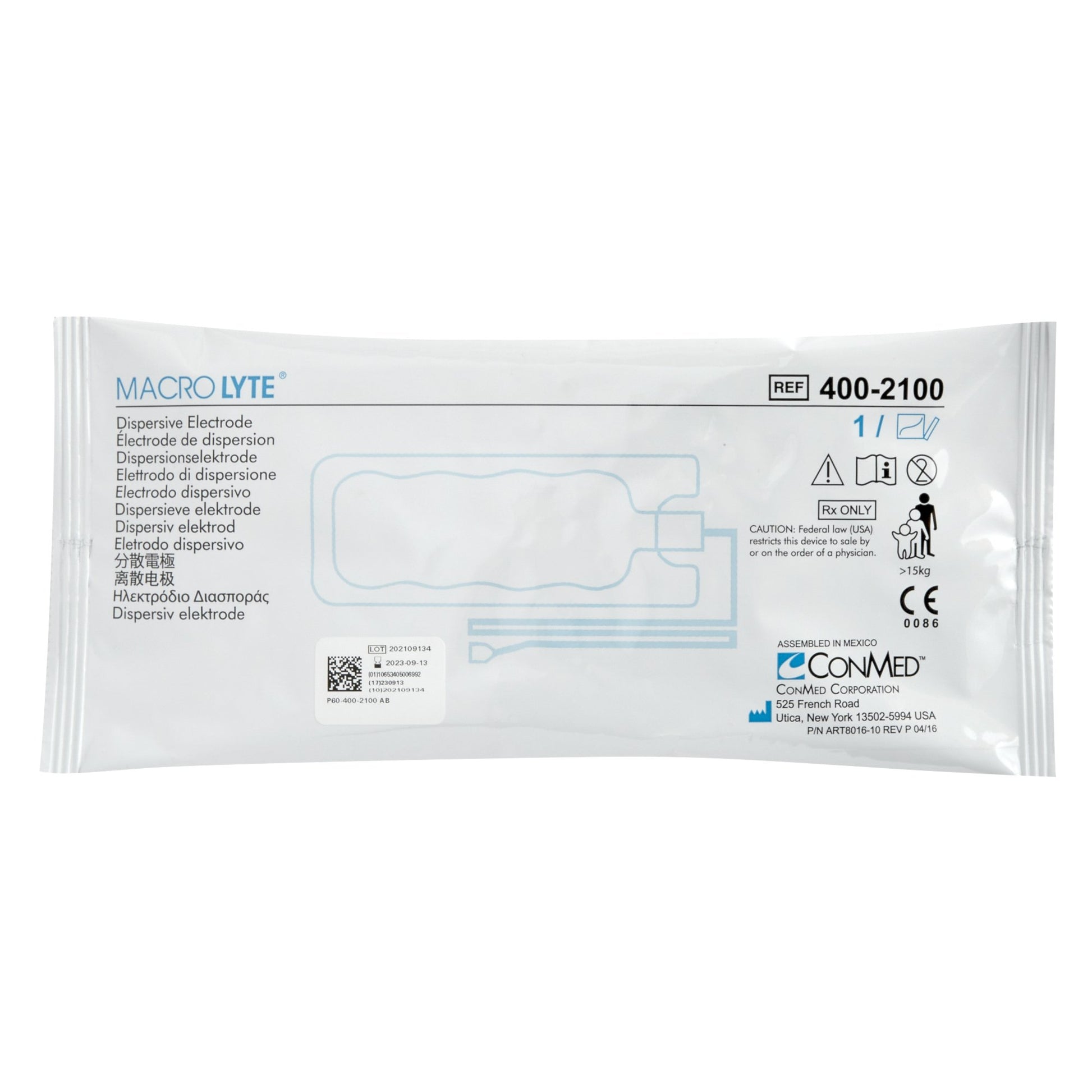 MacroLyte Adult Single Dispersive, 10ft Cable, 100/cs