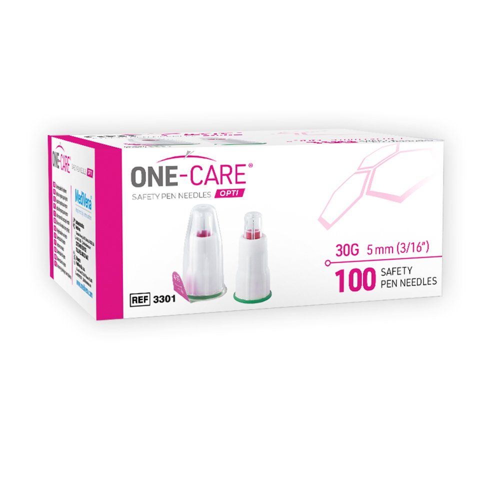 OPTI Safety Pen Needles, 30G x 5mm, 100/bx