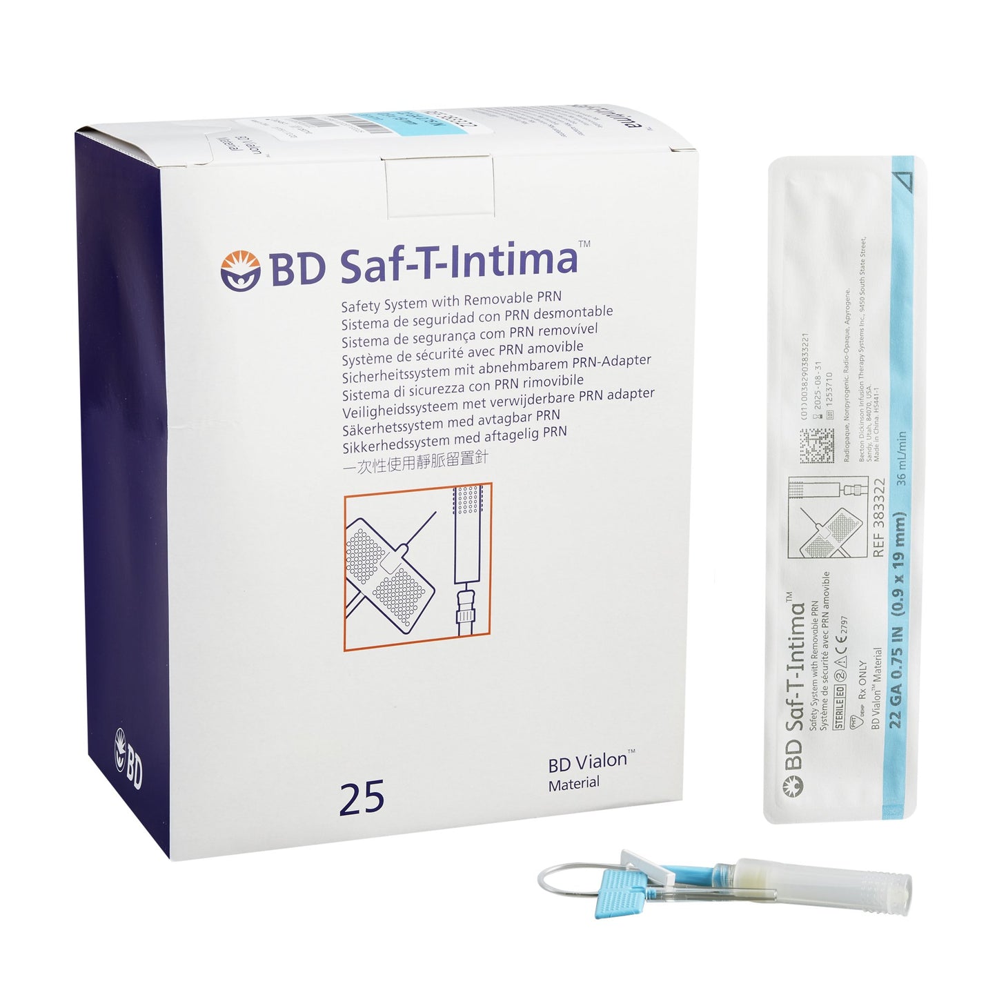 IV Catheter, Wings, 22G x _", PRN & Needle Shield, 25/bx, 8 bx/cs (Continental US Only) (Drop Ship Requires Pre-Approval)