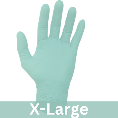 Gloves, Exam, X-Large, Polychloroprene, Non-Sterile, PF, Textured, Aqua, 200/bx, 10 bx/cs