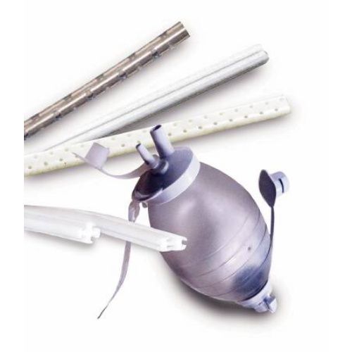 Full Fluted Round Drain, 19FR, with Trocar, 4 Channel, Sterile,10/cs (US Only) (Not Available For Sale into Canada)