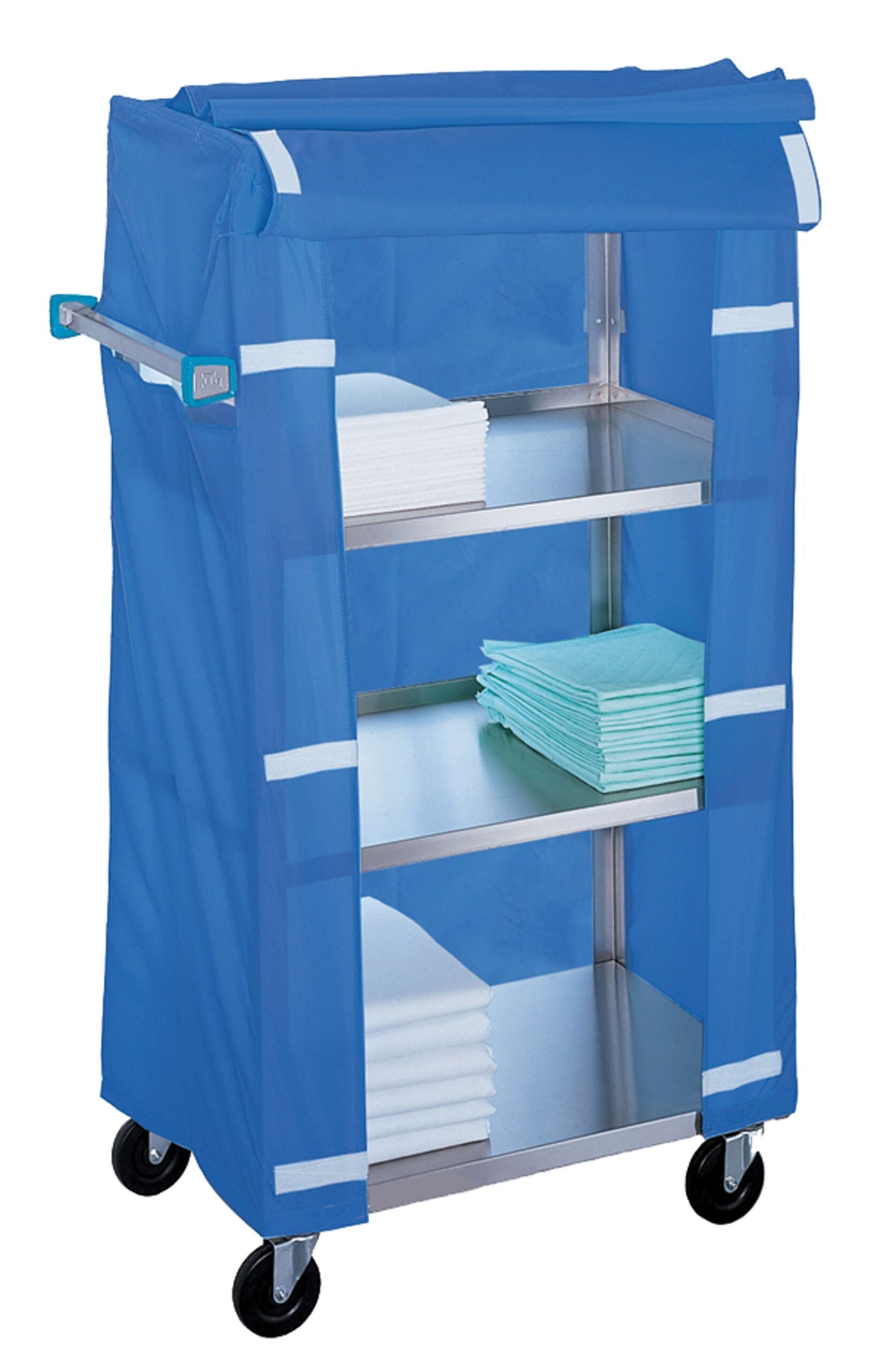 Cart, 22_"W x 51 3/8"L x 45_"H, 4 Shelves, 5" Casters, 2 Swivel/2 Fixed