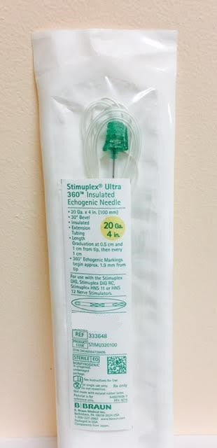 Needle Insulated, 20Gx4", 25/cs (Rx) (Item is Non-Returnable) (Continental US+HI Only, Excluding IN and ND)