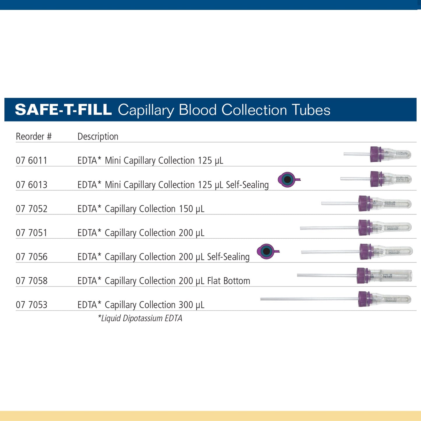 EDTA Capillary Collection, 300L, 50/bg, 10 bg/cs (DROP SHIP ONLY)