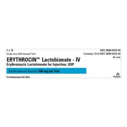 Erythrocin Lactobionate-IV, 500 mg, Single Dose, ADD-Vantage Vial, 10/bx