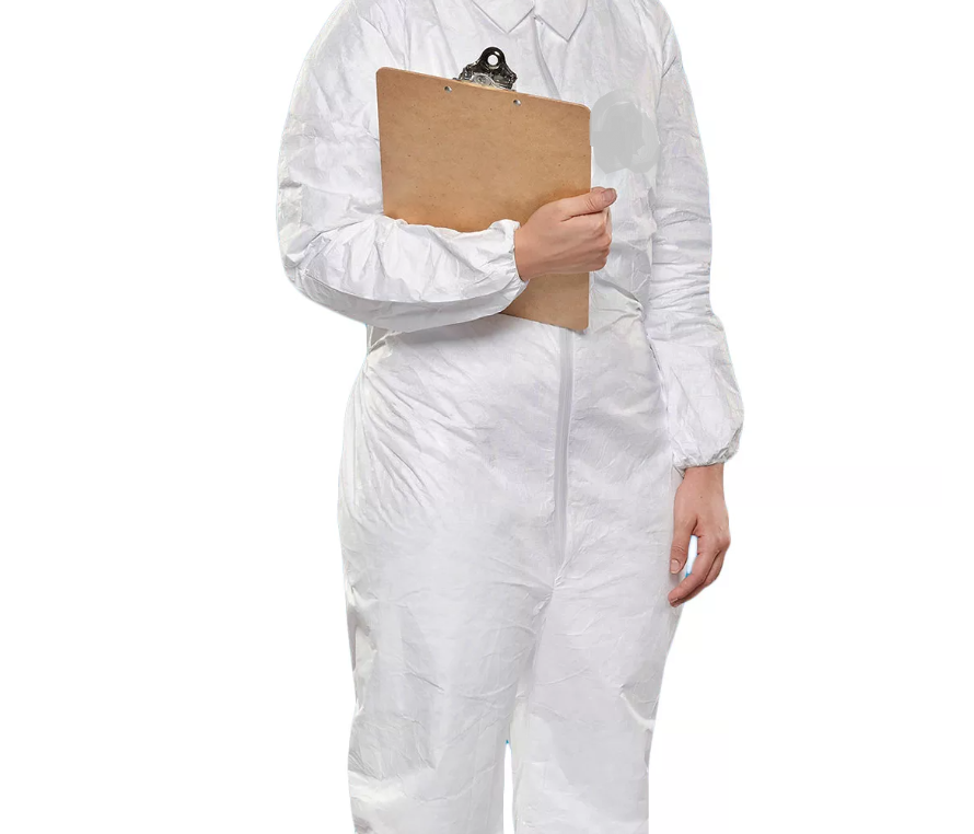 Coverall, Tyvek, Full Collar w/ Open Cuff, White, XL, 25/cs