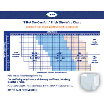 TENA Dry Comfort Briefs, Large, Hip Size: 40" - 56", Blue, 20/pk, 4 pk/cs