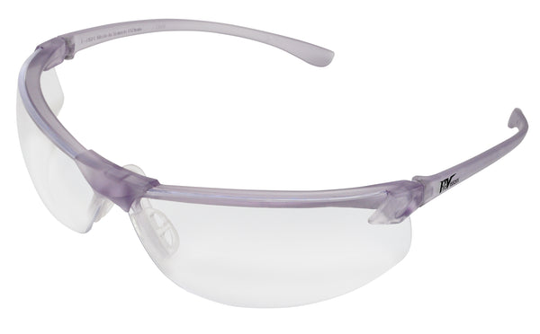 Wraparound Safety Glasses, Lavender Frame/Clear Lens, Small/Narrow & Medium Fit, 12/bx (US SALES ONLY)
